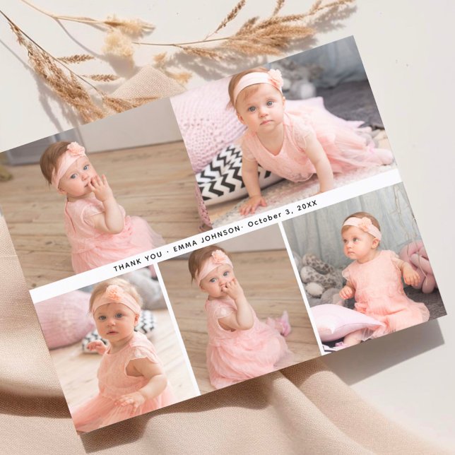 Elegantes Minimalistisches Baby-Dusche-Foto Postkarte (Von Creator hochgeladen)