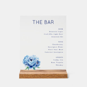 Elegantes minimalistisches Bar-Menü in Navyblau Acrylschild