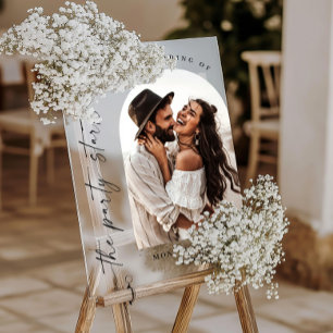 Elegantes Minimalistisches Begrüßungs-Foto Acrylschild