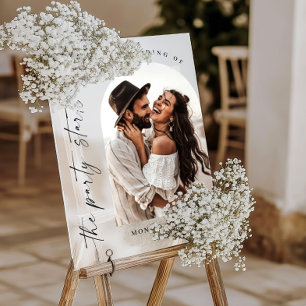 Elegantes Minimalistisches Begrüßungs-Foto Acrylschild