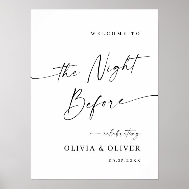 Elegantes Minimalistisches Begrüßungsfest Probe Ab Poster (Vorne)