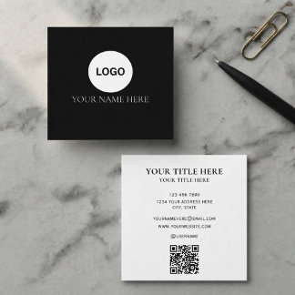 Elegantes minimalistisches benutzerdefiniertes pro quadratische visitenkarte