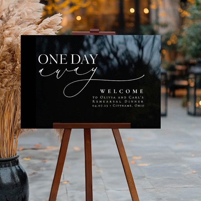 Elegantes Minimalistisches Black Probe Dinner Will Acrylschild (Black Minimalist Rehearsal Dinner Welcome Sign Acrylic)