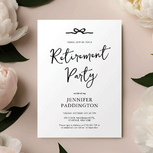 Elegantes Minimalistisches Black & White Retiremen Einladung
