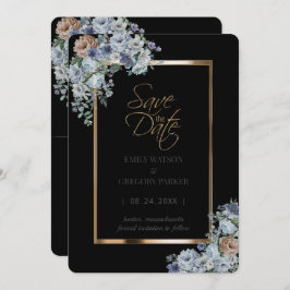 Elegantes Minimalistisches Blumengold Save the Dat Save The Date