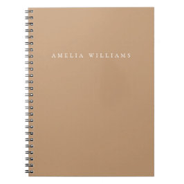 Elegantes minimalistisches braunes Monogramm Notizblock