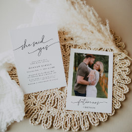 Elegantes Minimalistisches Brautparty "She Said Ye Einladung