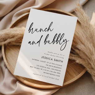 Elegantes minimalistisches Brunch- und Sekt-Brauta Einladung