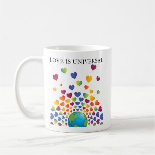 Elegantes minimalistisches bunter Regenbogen Herz  Kaffeetasse