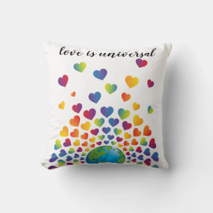 Elegantes minimalistisches bunter Regenbogen Herz  Kissen