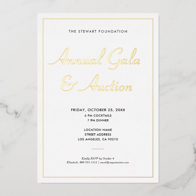 Elegantes Minimalistisches Business Corporate Even Folieneinladung (Vorderseite)