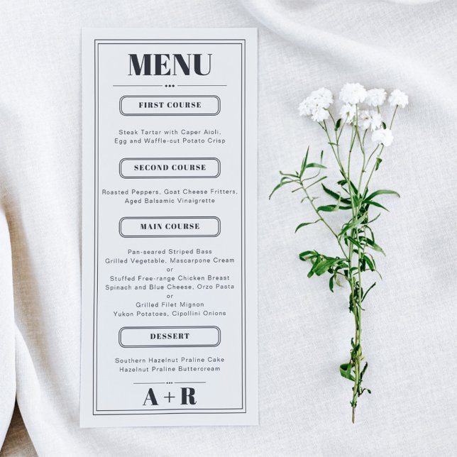 Elegantes Minimalistisches Chic Wedding Menu Menükarte (Von Creator hochgeladen)