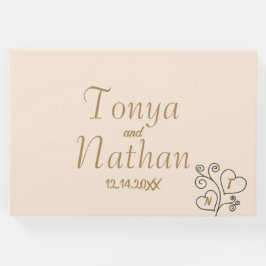 Elegantes Minimalistisches Cream White Wedding Mon Gästebuch