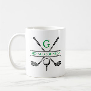 Elegantes Minimalistisches Custom Golf Monogram Kaffeetasse