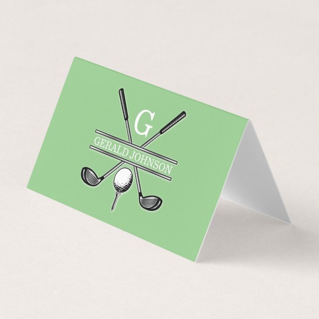 Elegantes Minimalistisches Custom Golf Monogram Visitenkarten (Vorderseite)