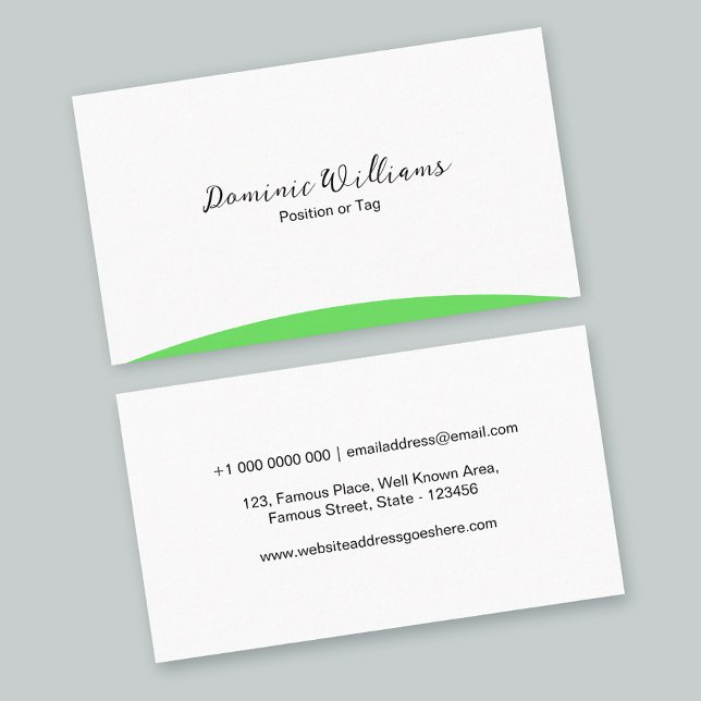 Elegantes Minimalistisches Design der Visitenkarte (green minimal business card design for professional architect   )