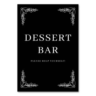 Elegantes minimalistisches Dessertbar-Schild in Sc Tischnummer