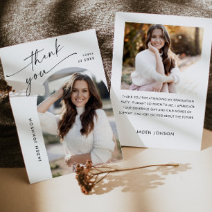 Elegantes Minimalistisches Einfaches Abschluss 2 F Dankeskarte