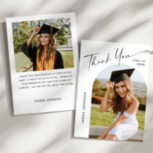 Elegantes Minimalistisches Einfaches Abschluss 2 F Dankeskarte