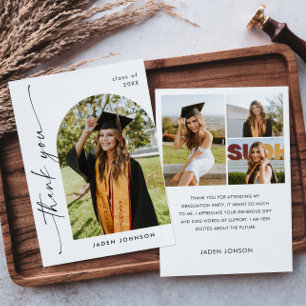 Elegantes Minimalistisches Einfaches Abschluss 4 F Dankeskarte