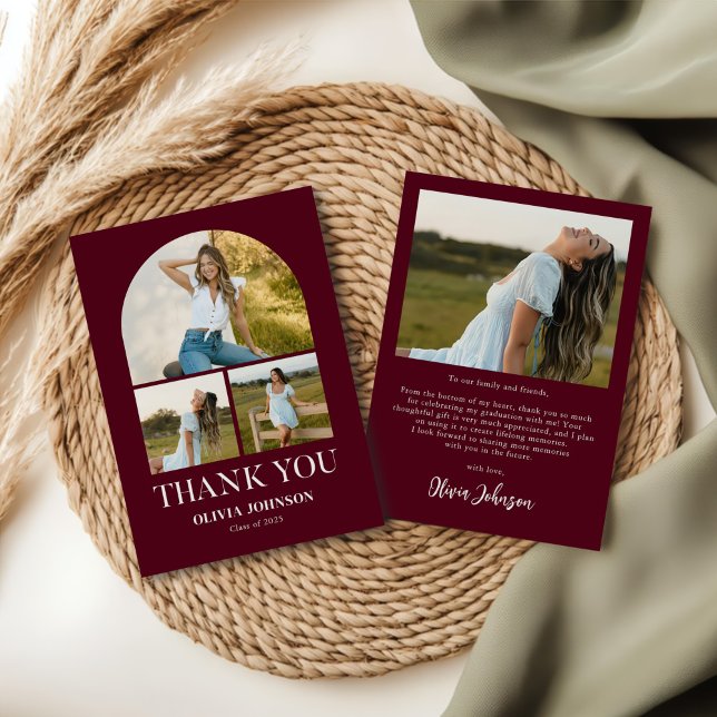 Elegantes Minimalistisches Einfaches Abschluss 4 F Dankeskarte (Von Creator hochgeladen)