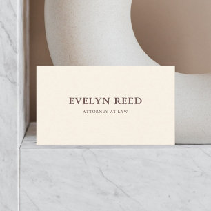 Elegantes Minimalistisches Einfaches Beige Visitenkarte