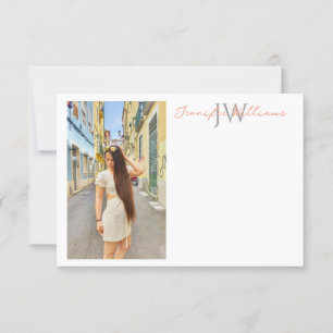 elegantes minimalistisches einfaches modernes Foto Mitteilungskarte