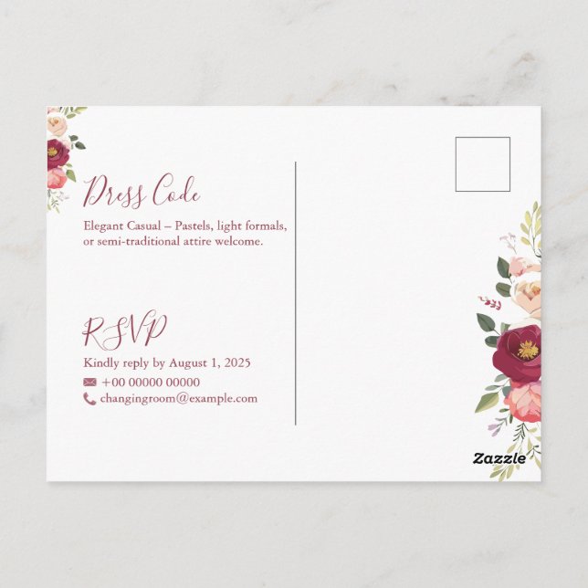 Elegantes Minimalistisches Einladungspaket für Hoc Postkarte (Rückseite)