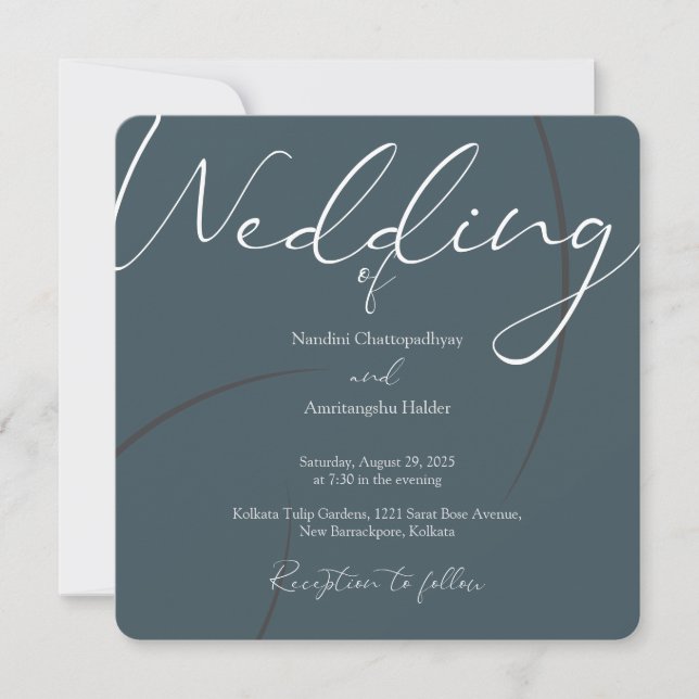 Elegantes Minimalistisches Einladungspaket für Hoc Save The Date (Vorderseite)
