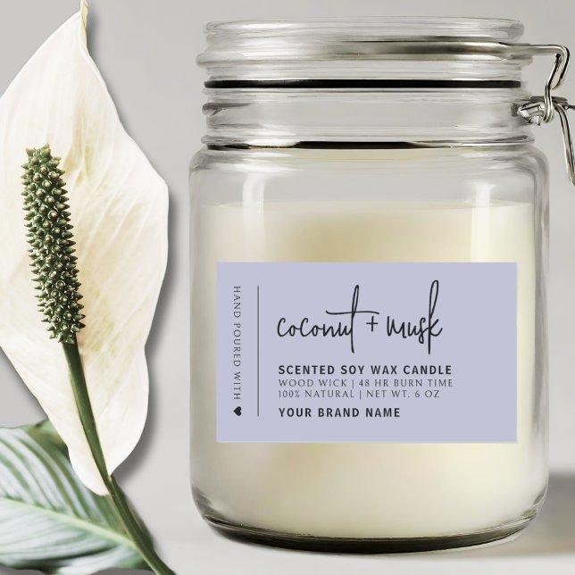 Elegantes, minimalistisches Etikett für Kerzen Rechteckiger Aufkleber (Von Creator hochgeladen)