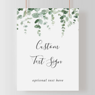 Elegantes minimalistisches Eukalyptus-Schild mit i Poster