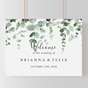 Elegantes Minimalistisches Eukalyptus Wedding Will Poster