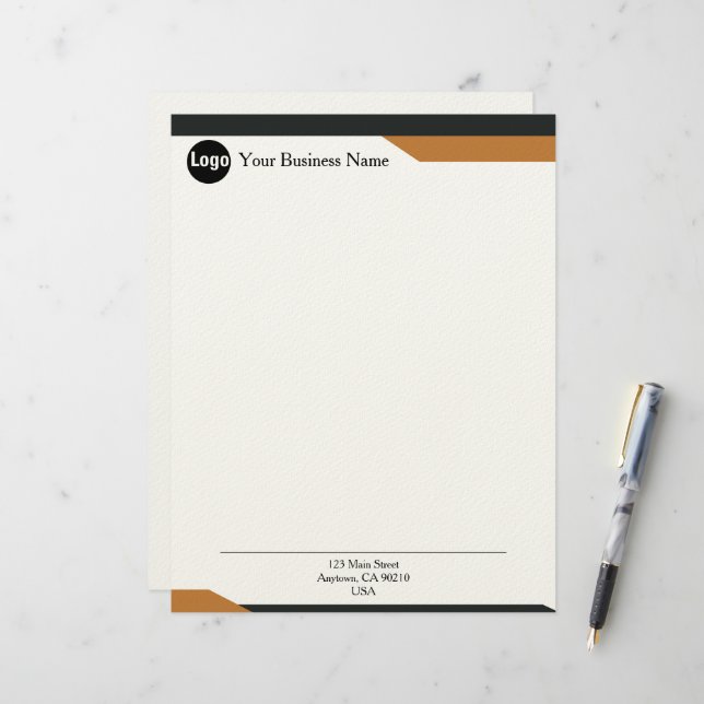 Elegantes minimalistisches Firmenschreiben für mod Briefbogen (Vorderseite/Rückseite Beispiel)