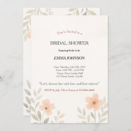 Elegantes Minimalistisches florales Brautparty Einladung