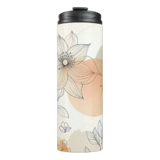 Elegantes Minimalistisches florales Weichpastellde Thermosbecher
