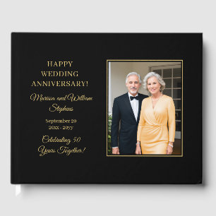 Elegantes Minimalistisches Foto 50. Hochzeitstag Gästebuch