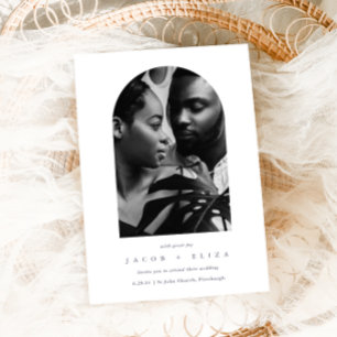 Elegantes Minimalistisches Foto Arch Wedding Einladung