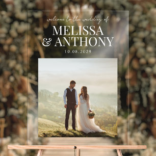 Elegantes Minimalistisches Foto Begrüßung Acrylschild