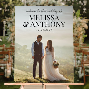 Elegantes Minimalistisches Foto Begrüßung Acrylschild