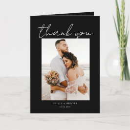 Elegantes Minimalistisches Foto Hochzeit Dankeschö Dankeskarte