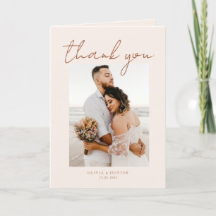 Elegantes Minimalistisches Foto Hochzeit Dankeschö Dankeskarte