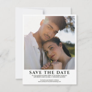 Elegantes Minimalistisches Foto Hochzeit Save The Date