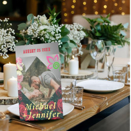 Elegantes Minimalistisches Foto Hochzeit Sockelschild