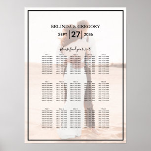 Elegantes Minimalistisches Foto Hochzeitssattel Poster
