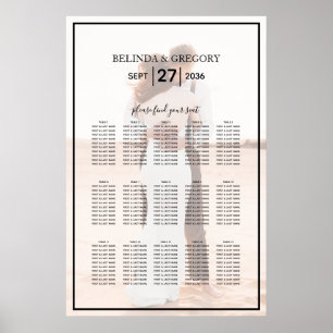 Elegantes Minimalistisches Foto Hochzeitssattel Poster