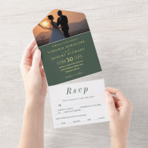 Elegantes Minimalistisches Foto Royal Green Weddin
