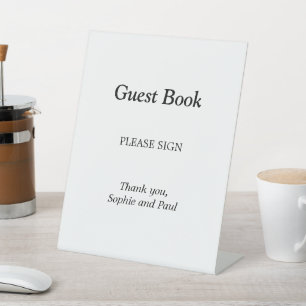 Elegantes Minimalistisches Gästebuch - Schild