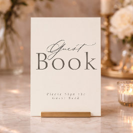 Elegantes minimalistisches Gästebuch-Schild Einladung