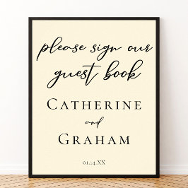 Elegantes Minimalistisches Gästebuchposter von Ivo Poster