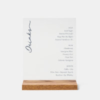 Elegantes minimalistisches Getränkekarten-Schild